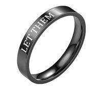 Let Them Anillo - Let Them - Anillo de acero inoxidable con grabado para mejores amigas de la hermandad - Anillo de amistad inspirador - Joyería motivadora de la amistad - Anillo de regalo para hombre