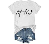 Let Them - Camiseta con texto en inglés "Let Them", camiseta de salud mental, camiseta de motivación personal, blanco, L