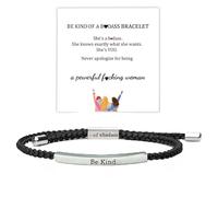 Let Them - Pulsera de tubo para mujer, pulsera de motivación de autoestima, cuerda trenzada ajustable, hecha a mano, grabada, acero inoxidable, joyería inspiradora, regalos para mujeres, mejores