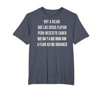 Let Things Flow Voy a Dejar Que Las Cosas Fluyan Español Camiseta, Hombre Tallas Grandes, Azul Jaspeado, 5X Alto