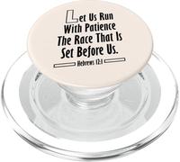 Let Us Run with Patience The Race King James versículo de la Biblia PopSockets PopGrip para MagSafe
