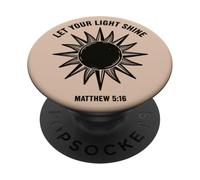 Let Your Light Shine Matthew Christian Faith Bible Versículo PopSockets PopGrip Adhesivo