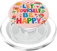 Let Yourself Be Happy Dopamine Estética Positiva Gráfico PopSockets PopGrip para MagSafe