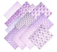 LetCart 12 Piezas Diseño de Retales Telas 46x56cm, Tela Algodon, Telas Patchwork, 100% Algodón Patchwork Paquete de Tela para DIY Artesanía Hecha A Mano (Morado)
