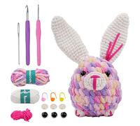 LetCart 14 Piezas Ganchillo Para Principiantes, Kit Ganchillo, Amigurumi Kit de Crochet de Animales para Principiantes con Instrucciones Paso a Paso, DIY Manualidades Set Adultos (Conejito)
