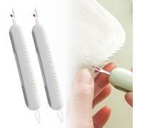 LetCart 2 Piezas Enhebrador de Agujas 2 en 1, Enhebrador de Agujas de Coser a Mano, Agujas Coser Herramienta Portátil para Coser Mano, Manualidades, Tejer(Gris)