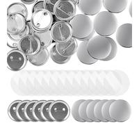 LetCart 200 Juegos de Piezas de Botón de Pin de Insignia, Pin Personalizado,Chapas para Personalizar, Inferiores de Metal para Máquina de Fabricar Botones y Las Insignias de DIY(32 mm)