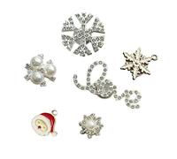 LetCart 6Pcs Bubble Slides Accessories Weihnachten Bling Zinklegierung Diamant Schuhe DIY Deko für Party Valentinstag Familienfeiern (Regiones)