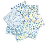 LetCart 8 Piezas Tela AlgodóN Telas Patchwork 50x50cm Cuadrada AlgodóN Para Coser Telas Decorativas, DiseñOs Tela De AlgodóN Impresos, Para Diy Manualidades DecoracióN De Costura Artesanal (Azule)