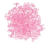 LetCart Acrylic Pacifier Baby Nipples Mini Decoration Accessories 200Pcs High Gloss Transparent Safe Heat Resistant for Baby Shower Baptism Birthday Party Table Decor DIY Design (Pink)
