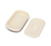 LetCart Acrylic Soap Dish Drainage Holder Double Layer Bathroom Countertop Cream White