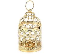 LetCart Candle Lanterns Birdcage Shape Electroplated Gold Retro Ornaments European Style Home Decor Solid Iron Vintage Candlestick Tealight Holders Gifts Decorations Christmas Gifts