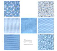 LetCart DIY Baumwollstoff Quadrate 25x25cm mit Gummiband und Nasenbügeln für Mundschutz Nähen Handarbeit Quilting Basteln 7 Muster waschfest