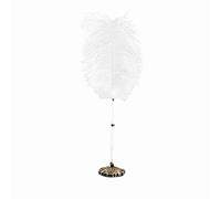 LetCart Elegante pluma de firma de boda con pluma blanca soporte de plata para boda Ceremony Reception (dorado)