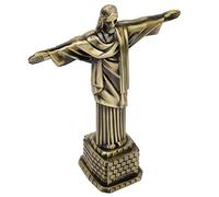 LetCart Estatua De Cristo, Modelo De Estatua De Cristo De Brasil De Metal Católico Vintage, Recuerdos De Turismo, Monumentos Famosos del Mundo, Decoración De Escritorio del Redentor