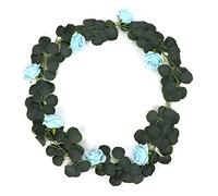 LetCart Fake Garland Artificial Silk Hanging Vivid Multifunctional Flower Vines Real Look Flowers for Wedding Party Garden Decor Plastic Iron Wire 185cm Christmas Gifts (Blue)