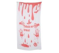 LetCart Halloween Blut Tür Gaze Gruselige Dekoration Wiederverwendbar Horror Deko für Geisterhaus und Zombie Party Material Gaze Farbe Rot Weiß