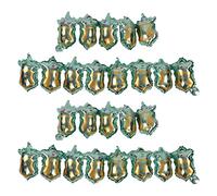 LetCart Happy Birthday Balloons Crown Shiny Aluminum Foil Round Balloon Pull Flag Banner Decorations for Party Wall Ceiling Decorations 4 Pack Christmas Gifts (Green)