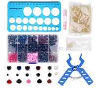 LetCart Herramienta de ojos de seguridad, 752 piezas de ojos de seguridad para amigurumi y animales de ganchillo, herramienta de instalación rápida de ojos, accesorios de ganchillo para hacer muñecas