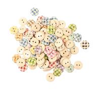 LetCart Holzknöpfe Holz Knöpfe DIY Basteln Nähen Dekorative Knöpfe robust stylisch rustikale Holzfarbe 500 Stück für Kleidung Handarbeiten (Cuadros clásicos 15 mm/0,59 pulgadas)