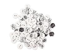 LetCart Holzknöpfe mit Katzenmotiv 500 Stück Rund Dekorativ aus Birnholz für Kinderkleidung und DIY Projekte 15mm (White Background Black Line Cat)