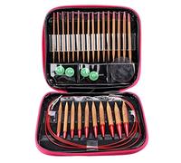 LetCart Juego de Agujas de Punto Circular, 13 pares Agujas de Tejer Circulares de Bambú con Accesorios de Tejer, para Principiantes y Profesionale, con Bolsa