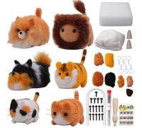 LetCart Kit de fieltro de aguja de animales para principiantes, kit de iniciación de fieltro de lana de 6 piezas con instrucciones paso a paso (idioma español no garantizado)