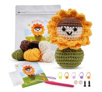 LetCart Kit de ganchillo para principiantes, animales de apoyo emocional positivo, kit de iniciación amigurumi con tutoriales en vídeo
