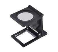 LetCart Lupa iluminada con soporte plegable LED, lupa de tela, lente 10X iluminada para reparación de relojes, diseño portátil, forma cuadrada, herramienta de joyería