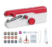 LetCart Máquina de Coser Eléctrica Portátil, Mini Máquina Coser Manual para Principiantes, con Kit de Costura, Fácil de Usar, Adecuada para Coser Ropa, Viajes Familiares, Bricolaje (Rojo)