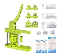 LetCart Máquina de Fabricante de Botones de 25/32/58 mm, Máquina para Hacer Botones con 300 Juegos de Botones, para Crear Insignias, Pines Personalizados, Llaveros, Chapas (Verde)