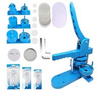 LetCart Máquina para Fabricar Botones, Máquina para Hacer Botones DIY 25mm/32mm/58mm con 300 piezas para Chapas Alfiler Personalizadas(Azul)