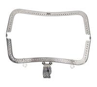 LetCart Metal Purse Frame DIY Kiss Clasp Lock Retro Embossed Handle Hardware Accessories 20cm Iron Material for Handbags Luggage Wallets (Silver B01-027-00478)