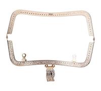 LetCart Metal Purse Frame DIY Kiss Clasp Lock Retro Embossed Handle Hardware Accessories 20cm Iron Material for Handbags Luggage Wallets (Gold B01-027-00477)
