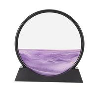LetCart Moving Sand Art Picture 12 Inch Rotatable 3D Liquid Motion Deep Sea Sandscape Quicksand Painting Decor Round 360 Degree Transparent Glass ABS Frame for Living Room Office (Purple)