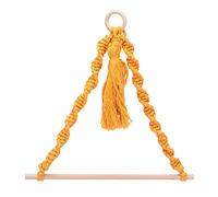LetCart Paper Towel Holder Fabric Knitted Log Hemp Rope Hanger With Tassel For Photo Hanging Accessory Organizing Kitchen Home Decor Polyester Material 32cm Length Christmas Gifts (Yellow)