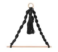 LetCart Paper Towel Holder Fabric Knitted Log Hemp Rope Hanger With Tassel For Photo Hanging Accessory Organizing Kitchen Home Decor Polyester Material 32cm Length Christmas Gifts (Black)