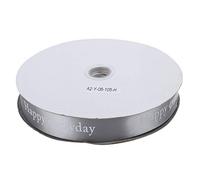 LetCart Personalized Christmas Satin Ribbon Printing Holiday Decoration Ribbon for Gift Wrapping and DIY Crafts Polyester Material 2.5cm Width 100 Yards Length (Grey)
