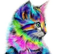 LetCart Pintura de diamante para colocar de pie, 5D DIY pintura de diamantes para adultos, DIY Kawaii Cat Painting de pie, juego de arte de pie, juego creativo de diamantes, decoración creativa