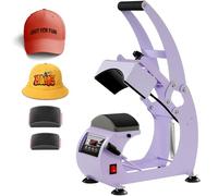 LetCart Prensa de Calor para Sombreros, 9,5 x 15 cm Máquina de Prensa de Calor, Rotación de 360 °, Anti-Adhesiva Prensa de Impresión para Sombreros Prensa Automática para Nailon, Lino, Hilo