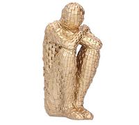 LetCart Resin Abstract Thinker Figurines Statue Delicate Exquisite Home Office Decoration Gift Handcrafted Sculpture for Living Room Desk Shelf 11.8 x 6.4 x 4.4cm Christmas Gifts (Gold)