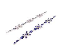 LetCart Rhinestone Trim Chain Crystal Glass Diamond Shining Flower Pattern Elegant Design for Weddings Festivals 2PCS