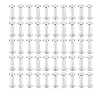 LetCart Rivet Screw Set Stainless Steel Flat Round Head Binding Fasteners for Leather Clothing Crafts M4 5x15x9.5mm 50 Sets