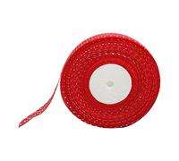 LetCart Sheer Chiffon Ribbon Dot Print Satin Wrapping Ribbon for Wedding Birthday Bouquet Garland Decor 100 Yards 1 Inch Wide Transparent Chiffon Ribbon (Red)