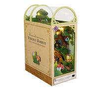 LetCart Sujetalibros de madera, Booknook estantería uso bosque de luciérnagas DIY Book Nook Kit miniatura casa Kits sujetalibros de madera para regalo de cumpleaños adulto