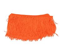 LetCart Table Skirt Long Soft Brightly Colored Charming Fringed Tassel Table Cloths for Home Party Decoration DIY Craft Polyester 15cm Width 10m Length Christmas Gifts (Orange Red)
