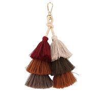 LetCart Tassel Anhänger DIY Tragbar Mode Baumwollfaden Anhänger Material für Schlüsselanhänger Handwerk Kleidung Taschen Dekoration Geschenk (Serie Marrón)