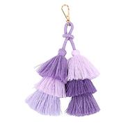 LetCart Tassel Anhänger DIY Tragbar Mode Baumwollfaden Anhänger Material für Schlüsselanhänger Handwerk Kleidung Taschen Dekoration Geschenk (Púrpura)