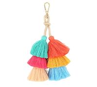 LetCart Tassel Anhänger DIY Tragbar Mode Baumwollfaden Anhänger Material für Schlüsselanhänger Handwerk Kleidung Taschen Dekoration Geschenk (Clip multicolor)