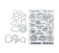 LetCart Transparent Stamp Cutting Die Clear Rubber DIY Craft Stamp for Journal Scrapbooking Card Making Reusable Rectangle Shape with Thermoplastic Printing Surface